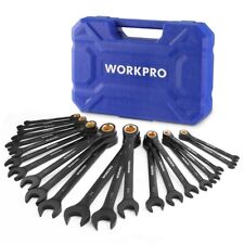 Workpro 22-piece Ratcheting Wrench Set Ratchet Combination Wrench Metric Sae Usa