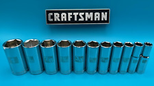 New Craftsman 11pc Lot 38 Drive Deep 6 Point Sae Socket Set 38-1