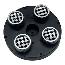 Genuine Mini Cooper Checker Black White Silver Tire Valve Stem Caps Set Of 4 New
