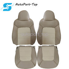 4pcs For Ford Expedition 2003-06 Driver Passenger Perf Leather Seat Cover Tan