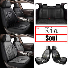 Car Front Rear 25seat Covers Pad For Kia Soul 2010-2024 Pu Leather Grayblack
