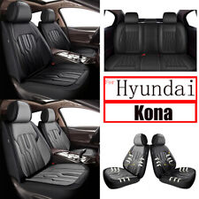 Car Front Rear 25seat Covers For Hyundai Kona 2018-2023 Pu Leather Grayblack