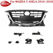 7pc For Mazda3 Axela 2014-2016 Front Grille Grill Wchrome Trim Bumper Bracket