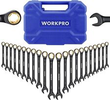 Workpro 22piece Ratcheting Wrench Set 72 Teeth Anti-slip With Organizer Box New