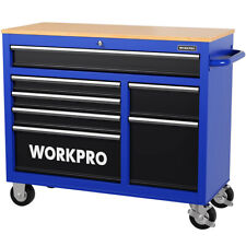 Workpro 7-drawer 42 Rolling Tool Chest Mobile Tool Storage Cabinet Wwooden Top
