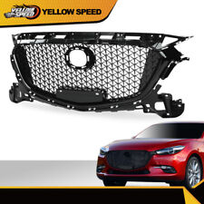 Front Bumper Upper Grille Honeycomb Grill Fit For 2017-2018 Mazda 3 Axela