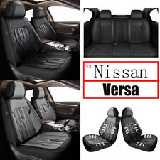 Car Front Rear 25seat Covers For Nissan Versa 2009-2024 Pu Leather Grayblack