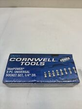 Cornwell Cbpu1 8pc 14 Drive Bluepower Sae Universal Socket Set 6pt 14-916