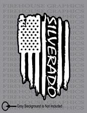 Silverado Chevy Chevrolet Duramax American Flag Sticker Decal