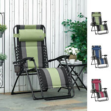 Outdoor Zero Gravity Lounger Chair Foldable Recliner W Pillow Cup Holder