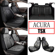 Car Front Rear 25seat Covers For Acura Tsx 2009-2014 Pu Leather Grayblack